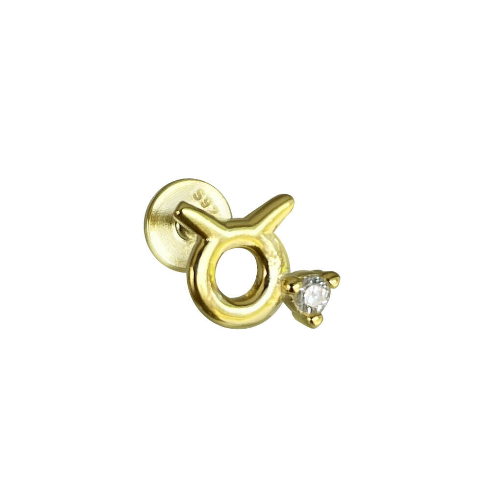 Culturesse Taurus Helix Screw Back Earring (Gold Single Piece)