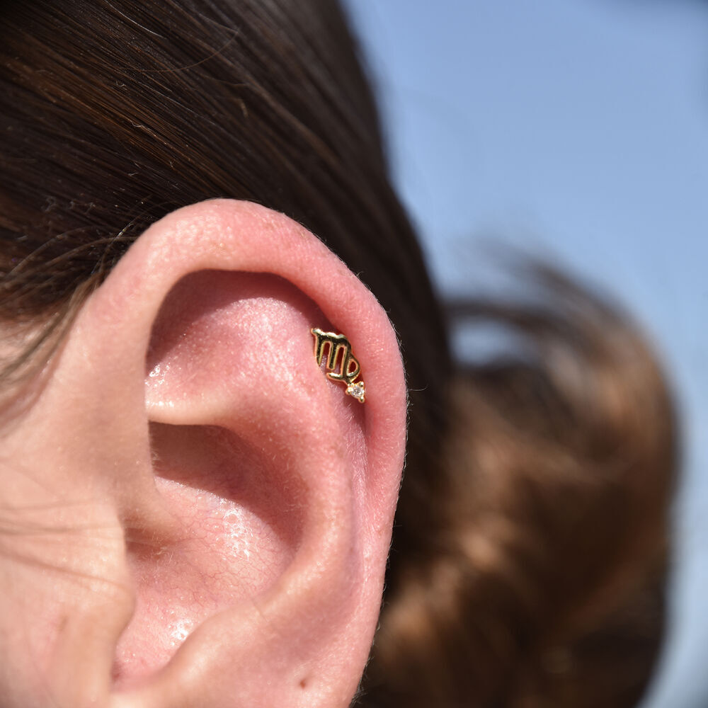 Culturesse Virgo Helix Screw Back Earring (Gold Single Piece)