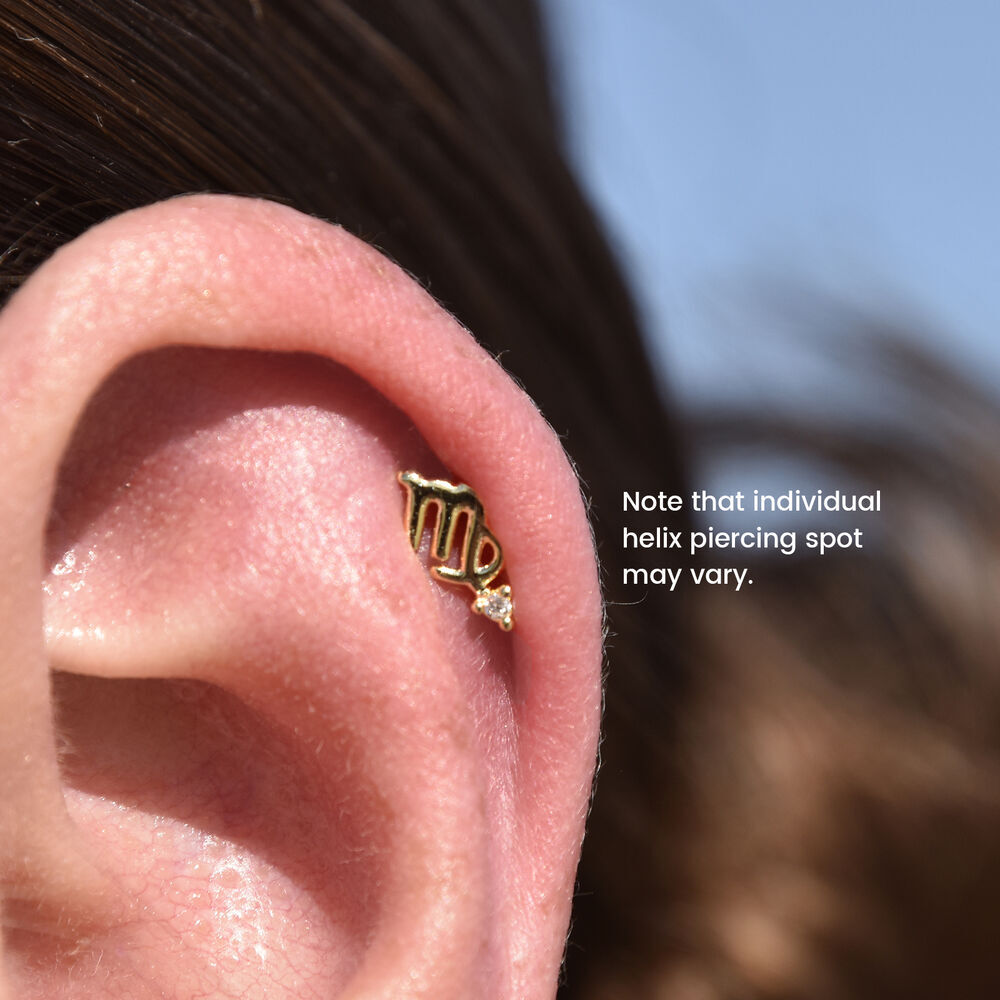 Culturesse Virgo Helix Screw Back Earring (Gold Single Piece)