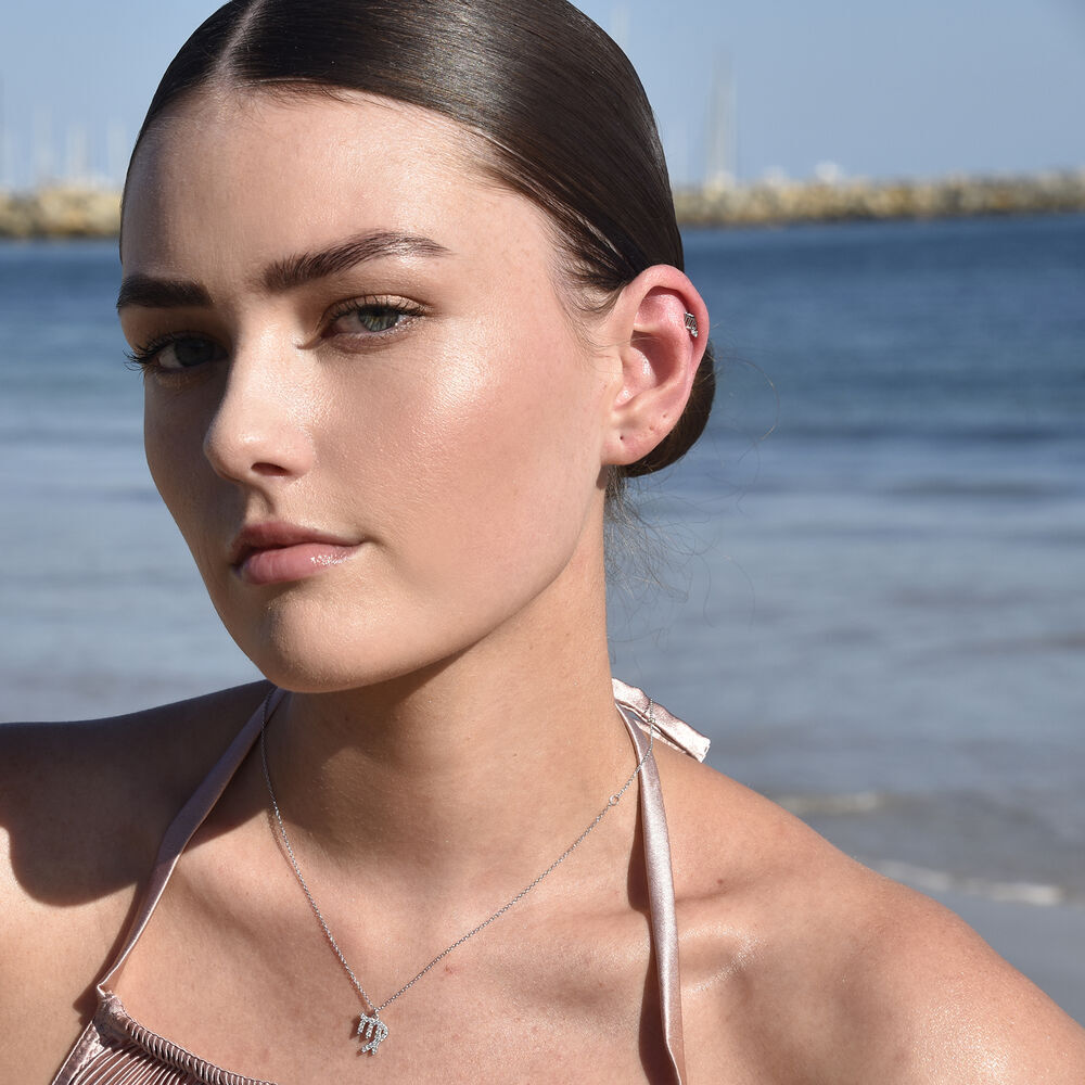 Culturesse Virgo Helix Screw Back Earring (Silver Single Piece)