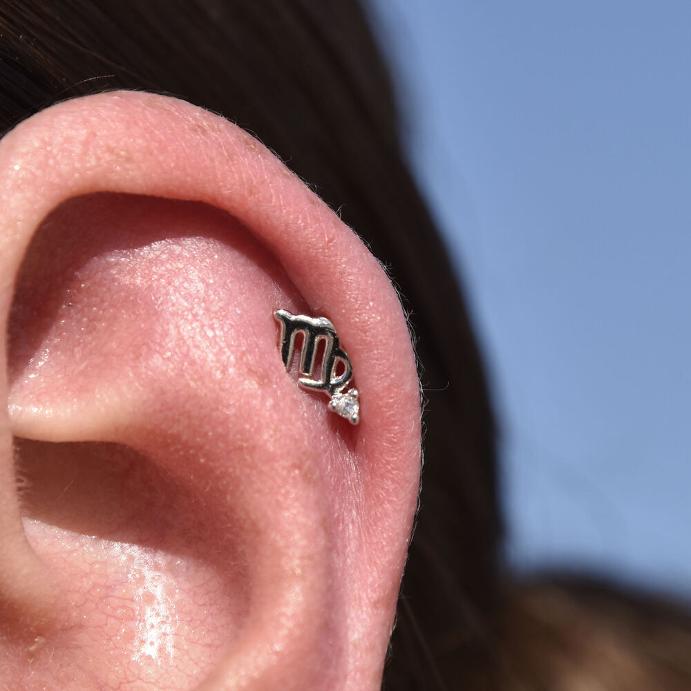 Culturesse Virgo Helix Screw Back Earring (Silver Single Piece)