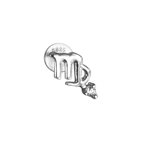 Culturesse Virgo Helix Screw Back Earring (Silver Single Piece)