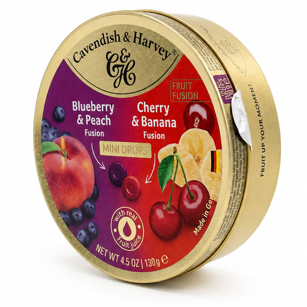 Cavendish & Harvey Mini Drops Blueberry Peach Cherry Banana 130g 3 Pack