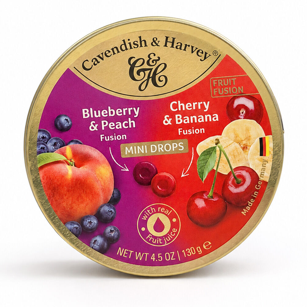 Cavendish & Harvey Mini Drops Blueberry Peach Cherry Banana 130g 8 Pack