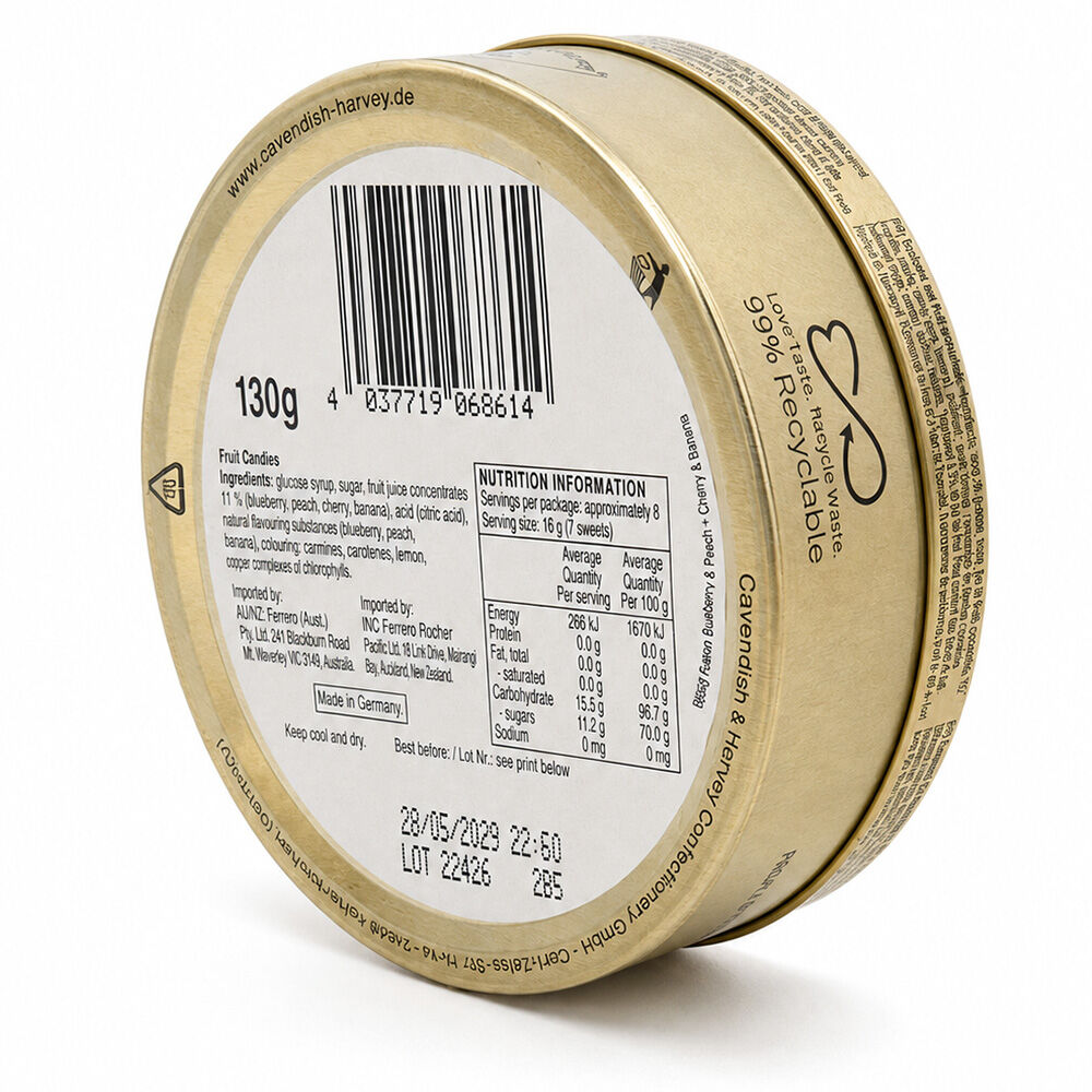 Cavendish & Harvey Mini Drops Blueberry Peach Cherry Banana 130g