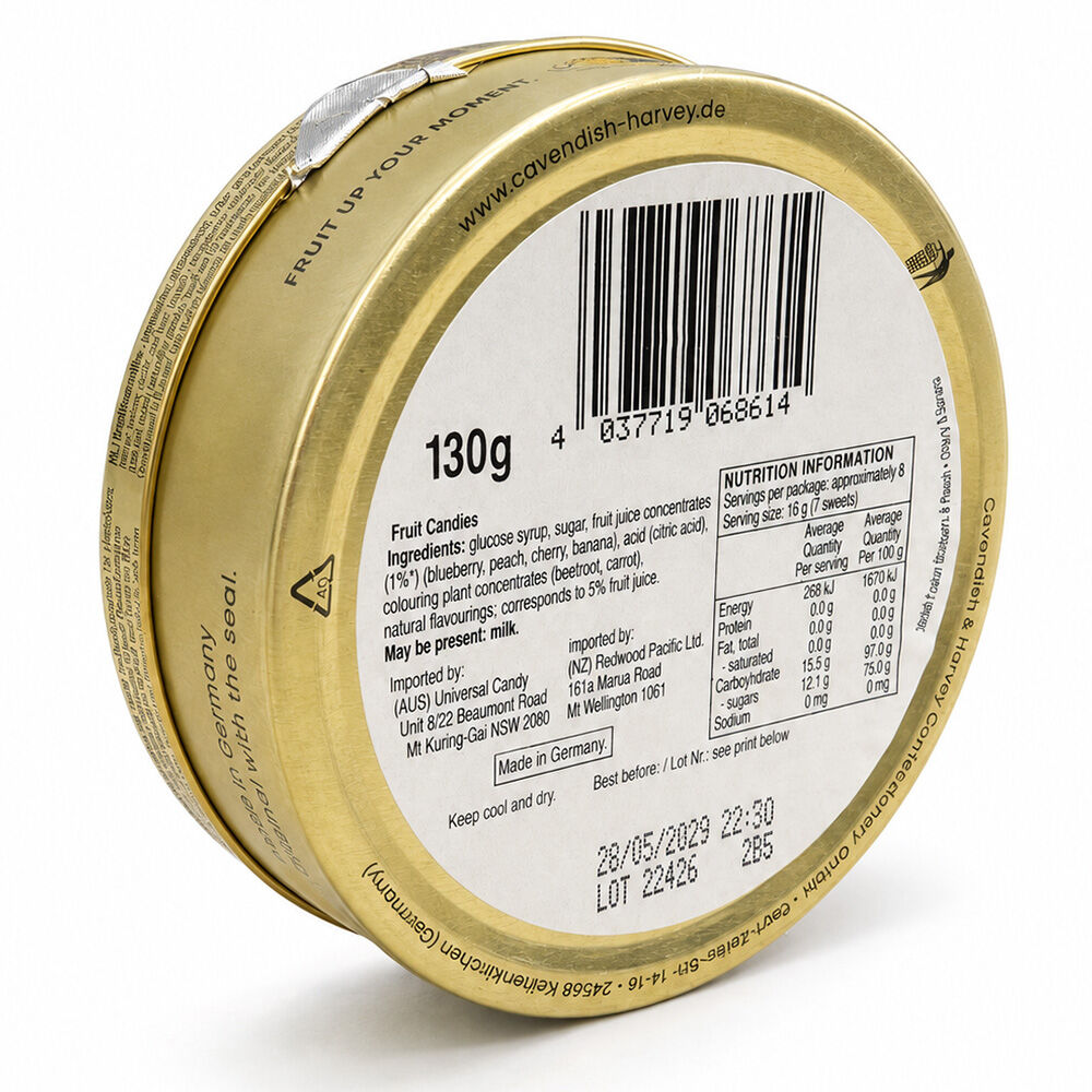 Cavendish & Harvey Mini Drops Blueberry Peach Cherry Banana 130g