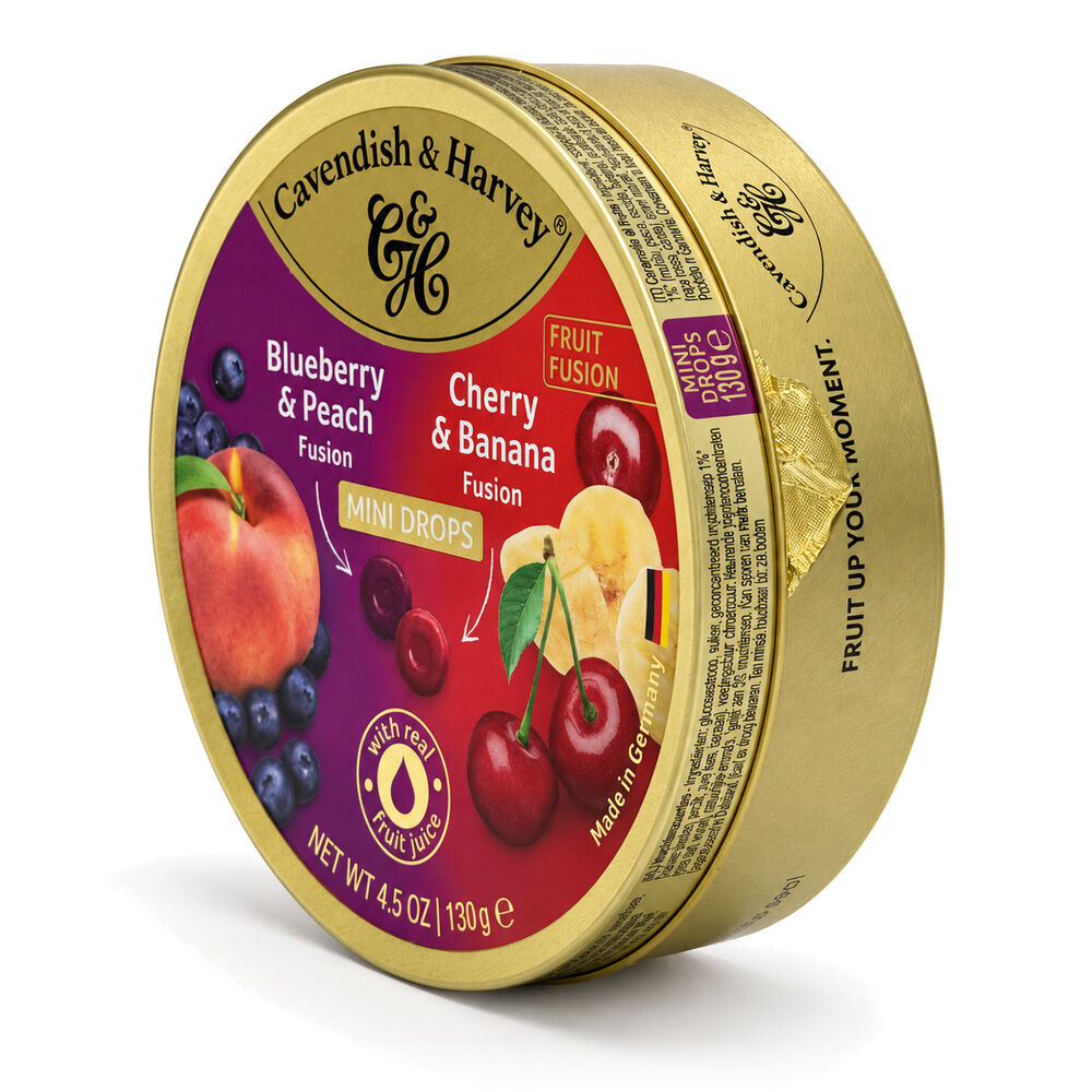 Cavendish & Harvey Mini Drops Blueberry Peach Cherry Banana 130g