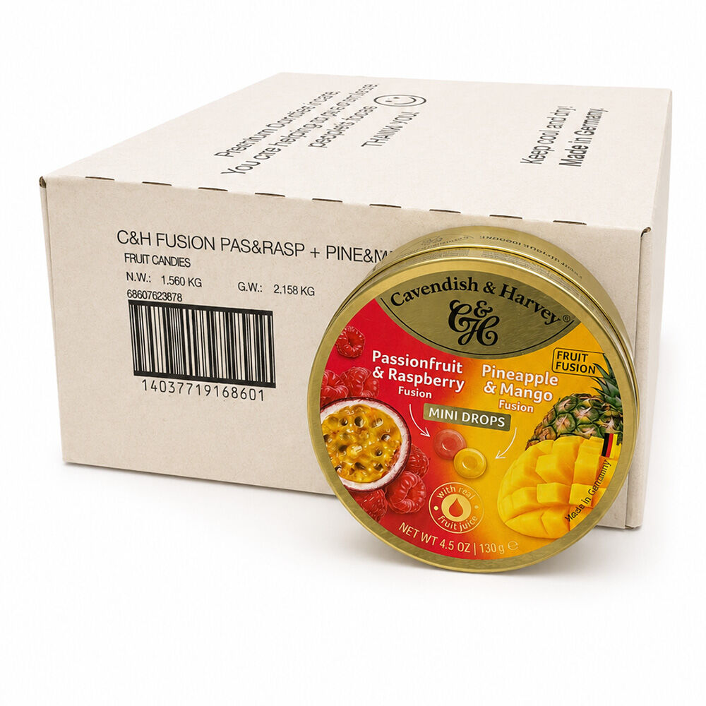 Cavendish & Harvey Mini Drops Passionfruit Pineapple Mango 130g 12 Pack