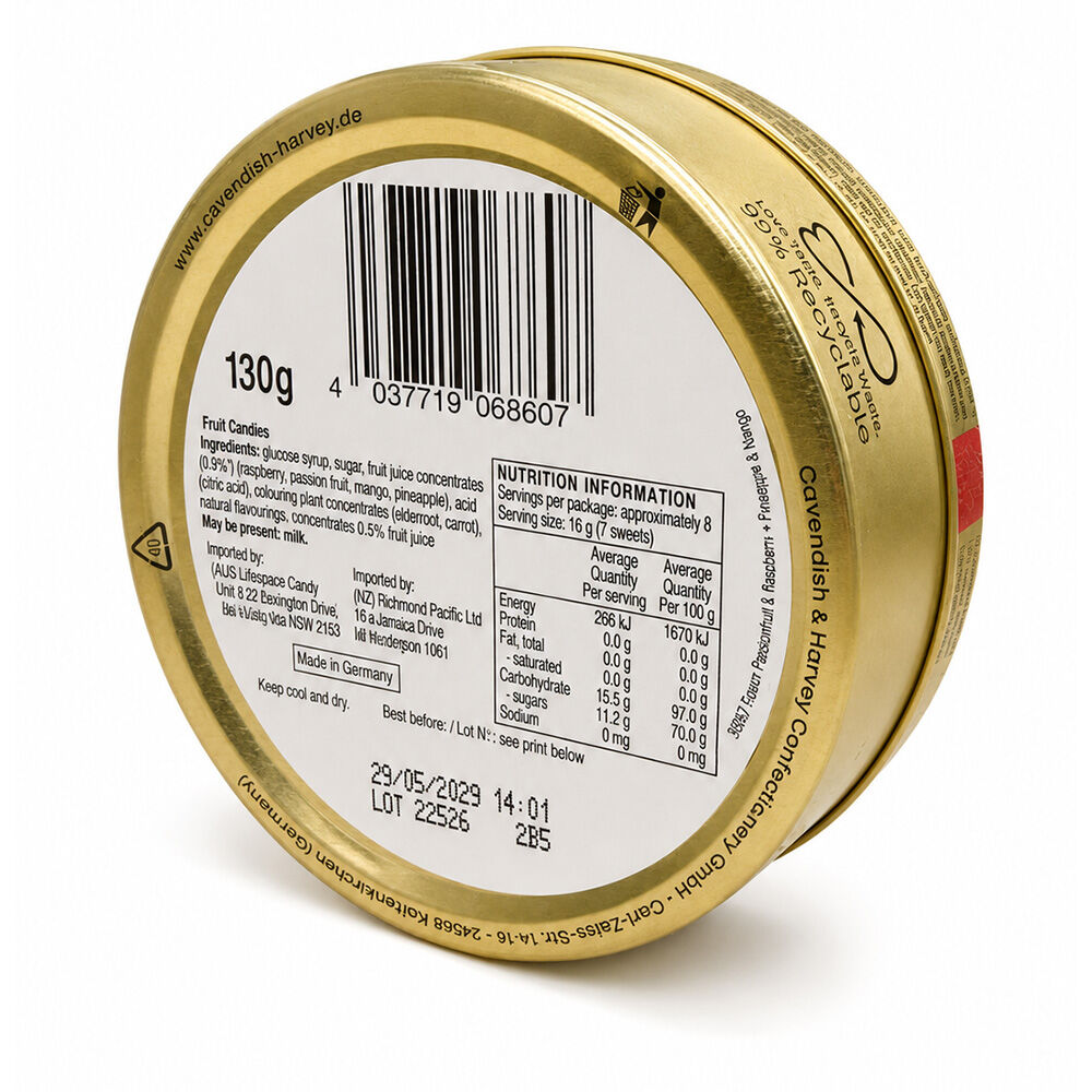Cavendish & Harvey Mini Drops Passionfruit Pineapple Mango 130g 5 Pack