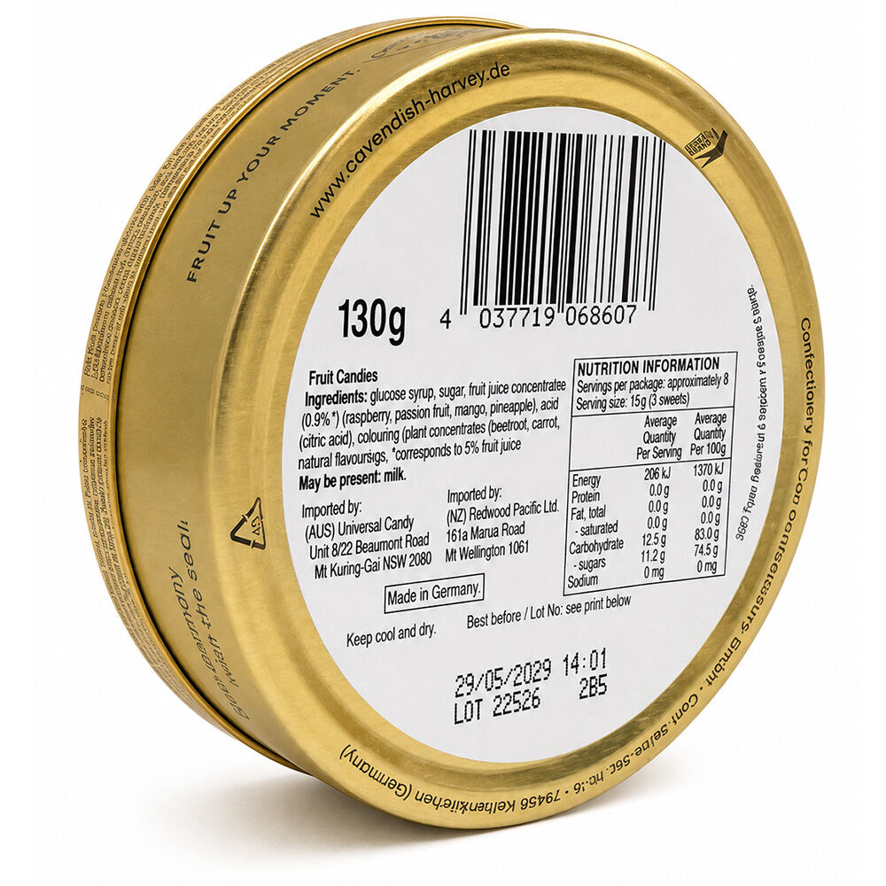 Cavendish & Harvey Mini Drops Passionfruit Pineapple Mango 130g 5 Pack