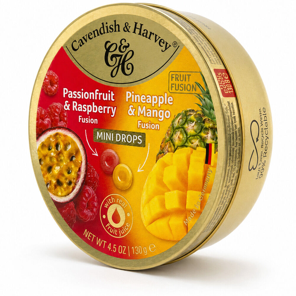 Cavendish & Harvey Mini Drops Passionfruit Raspberry Pineapple Mango 130g