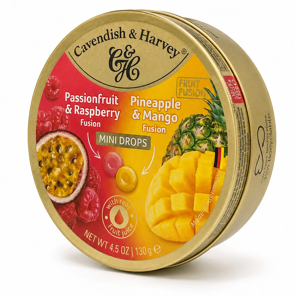 Cavendish & Harvey Mini Drops Passionfruit Raspberry Pineapple Mango 130g