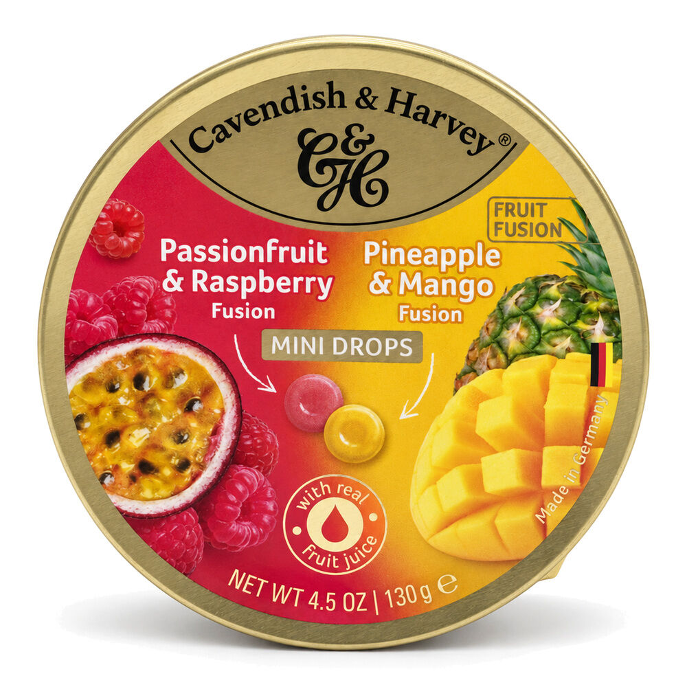 Cavendish & Harvey Mini Drops Passionfruit Raspberry Pineapple Mango 130g