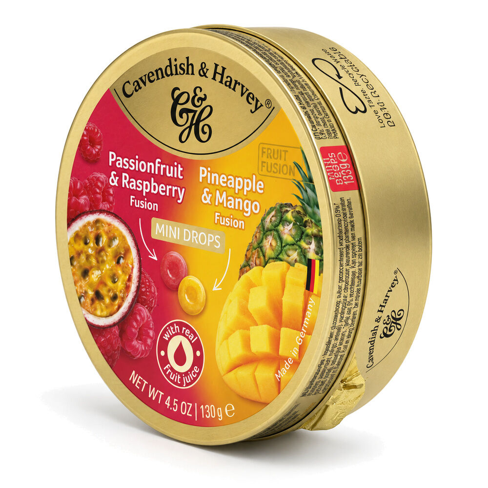 Cavendish & Harvey Mini Drops Passionfruit Raspberry Pineapple Mango 130g