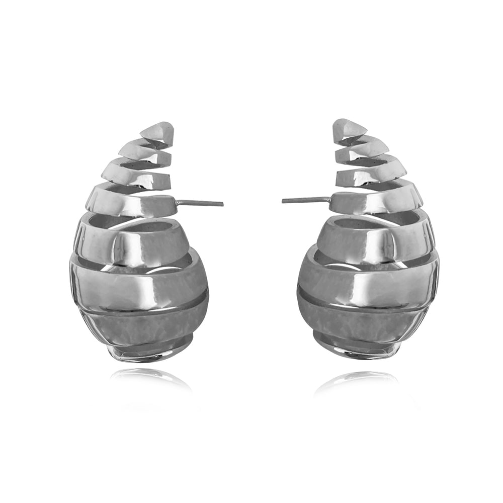 Culturesse Odyssey Artsy Cocoon Earrings (Silver)