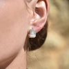 Culturesse Zoie Artsy Cube Huggie Earrings (Silver)