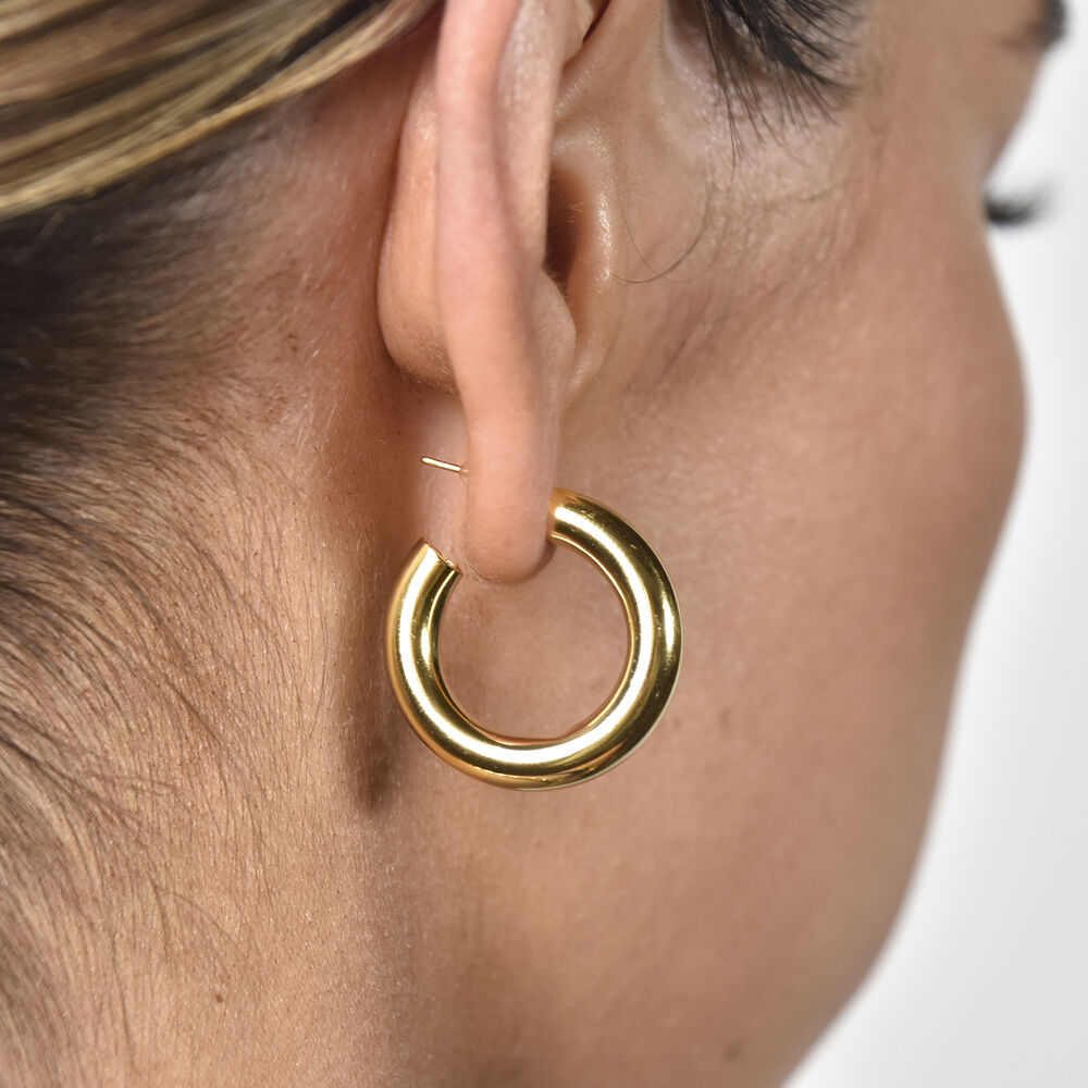 Culturesse Abella Classic C Hoop Earrings (Gold)