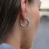 Culturesse Abella Classic C Hoop Earrings (Silver)