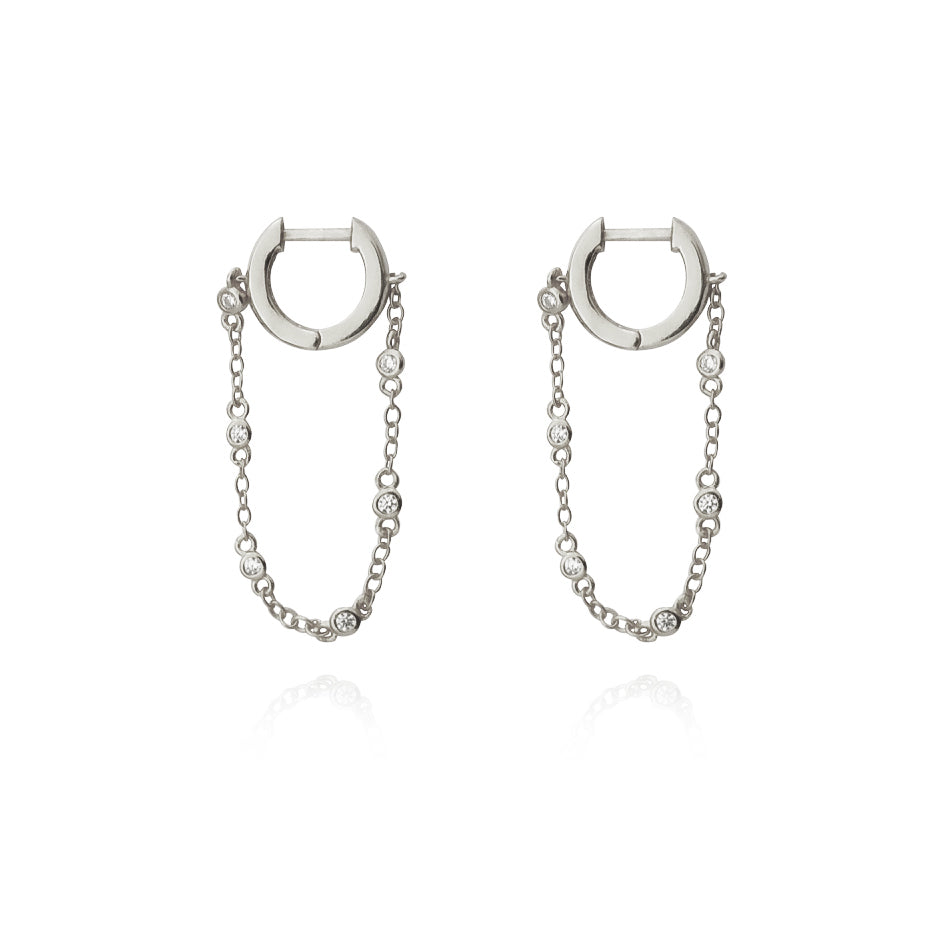 Culturesse Madigan Silver Chain Drop Earrings