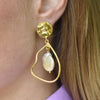 Culturesse Celestia 24K Artisan Pearl Dangle Earrings