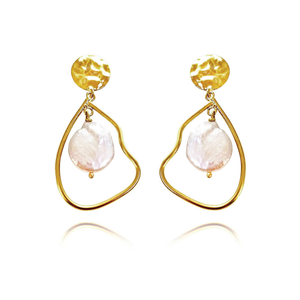 Culturesse Celestia 24K Artisan Pearl Dangle Earrings