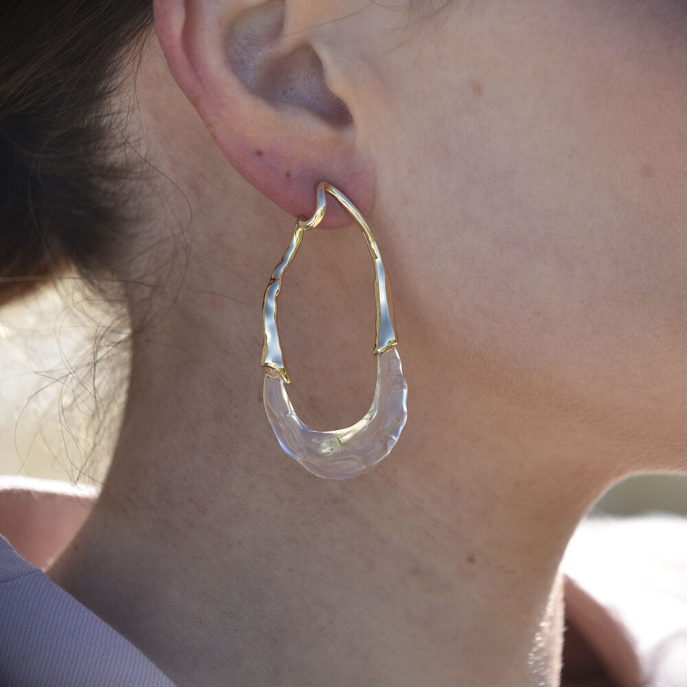 Culturesse Vanora Two Tone Fluid Loop Earrings