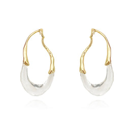 Culturesse Vanora Two Tone Fluid Loop Earrings