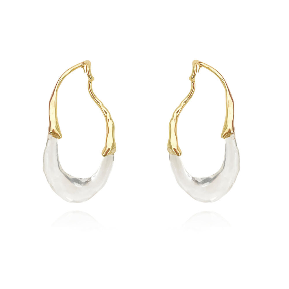 Culturesse Vanora Two Tone Fluid Loop Earrings