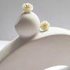 Culturesse Pure Jade Artisan Floral Stud Earrings