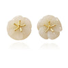 Culturesse Pure Jade Artisan Floral Stud Earrings