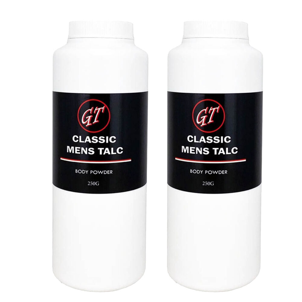 GT Mens 2 Pack 250g Classic Menthol Talc Powder for Men