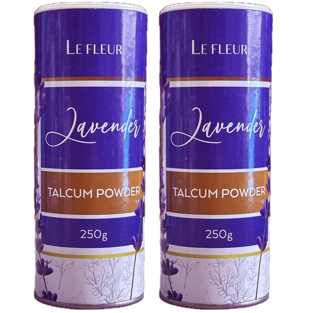 Le Fleur Fresh Lavender Luxury Talcum Powder 250g 2 Pack