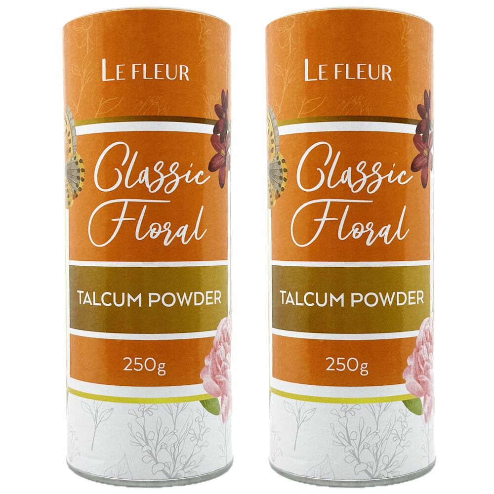 Le Fleur Classic Floral Luxury Talcum Powder 250g Pack of 2