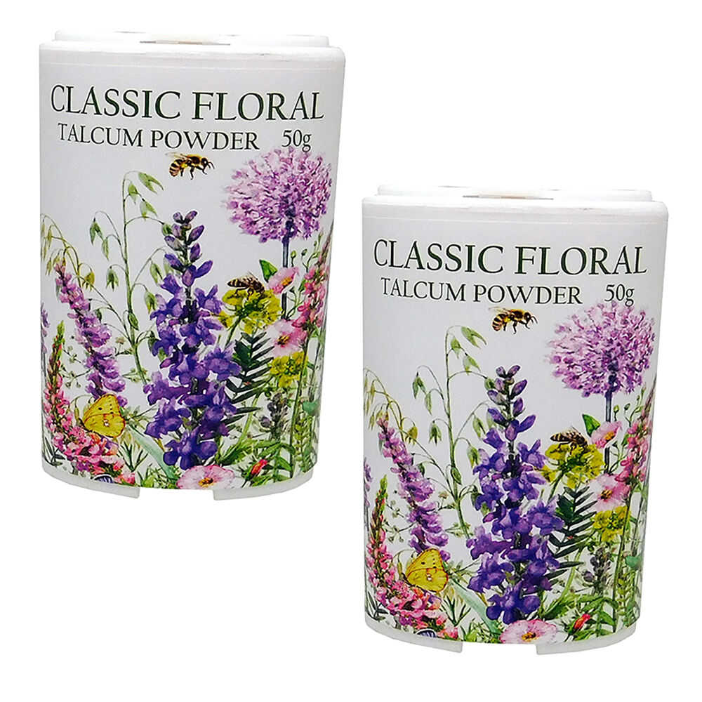 Classic Floral Luxury Talcum Powder 2 x 50g Silky Smooth Fragrance