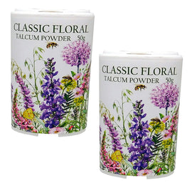 Classic Floral Luxury Talcum Powder 2 x 50g Silky Smooth Fragrance