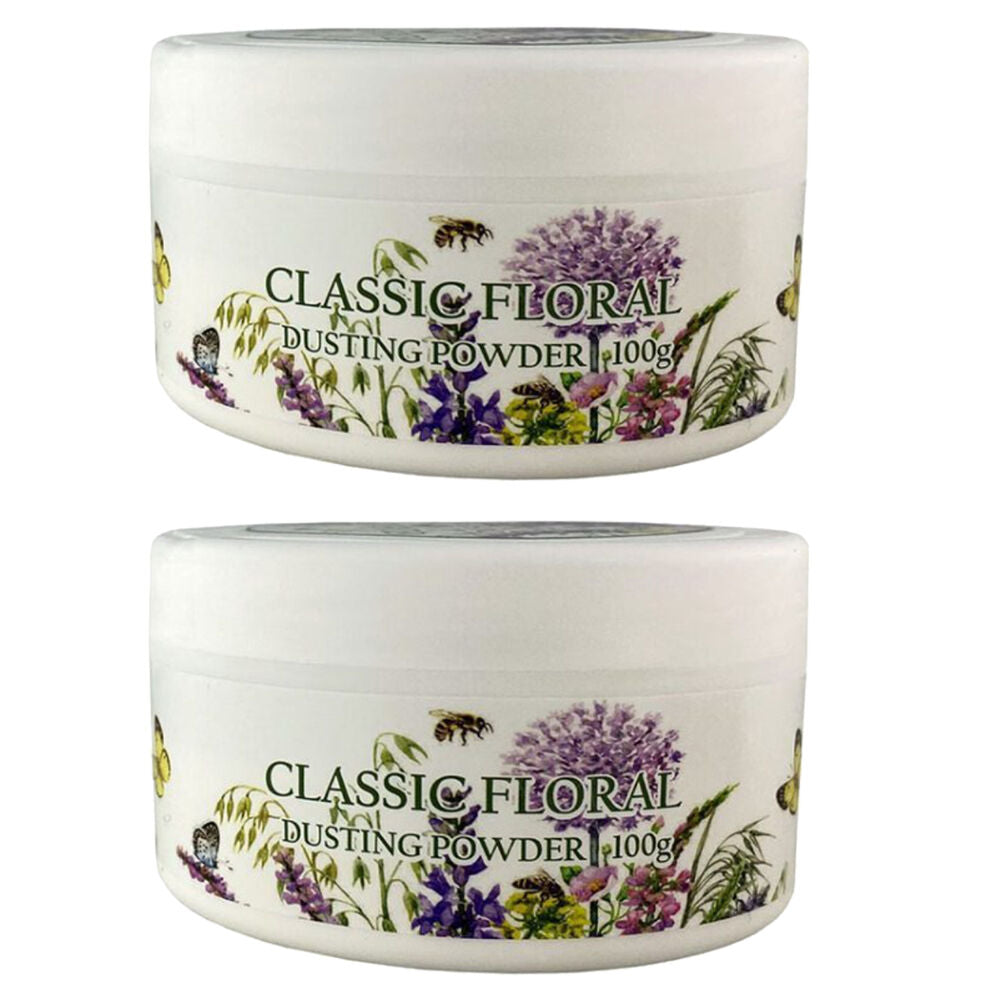 Classic Floral Dusting Powder 2 Pack 100g Softening Body Powder