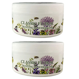 Classic Floral Dusting Powder 2 Pack 100g Softening Body Powder