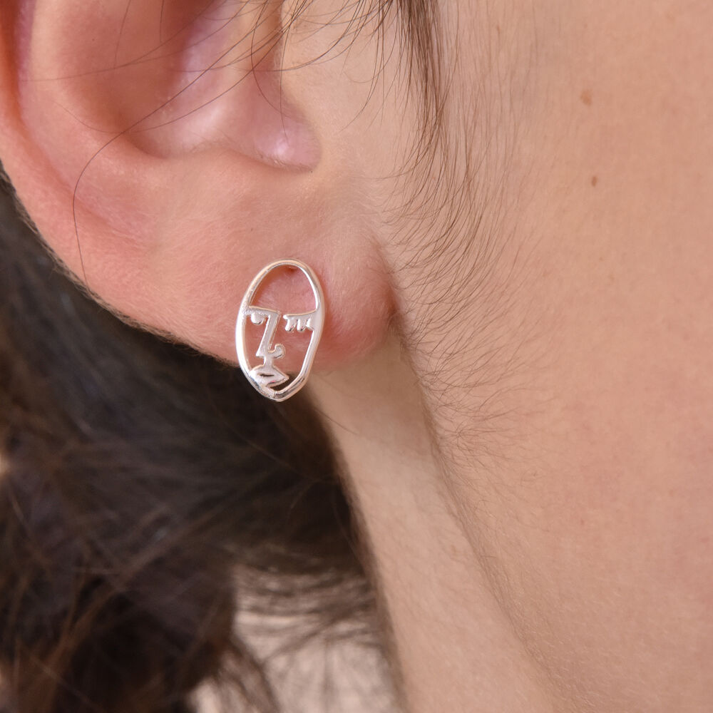 Culturesse Little Artist Abstract Face Earrings