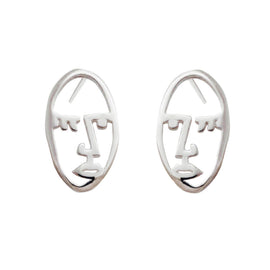 Culturesse Little Artist Abstract Face Earrings