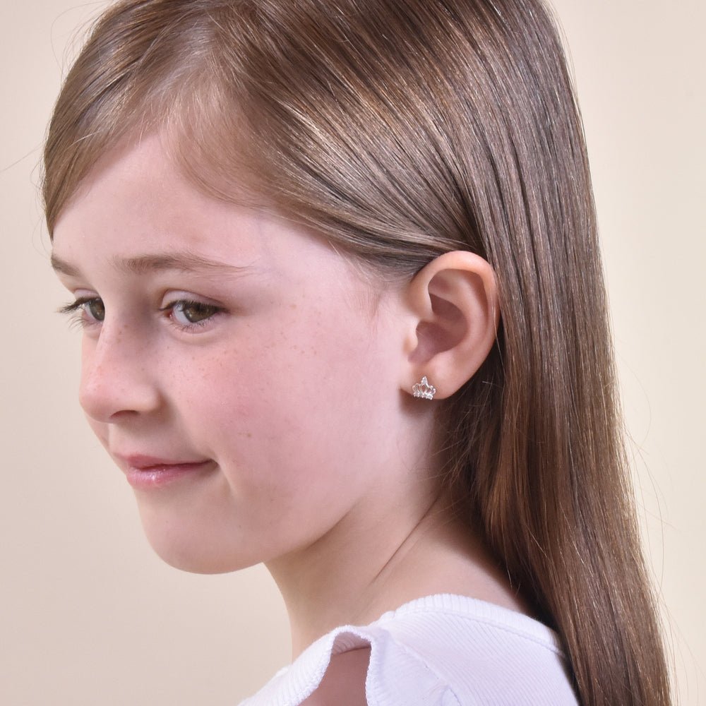 Culturesse Little Princess Dainty Crown Earrings
