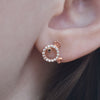 Culturesse Little Crown Fish Rose Gold Stud Earrings