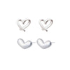 Culturesse Little Silver Heart Set Earrings