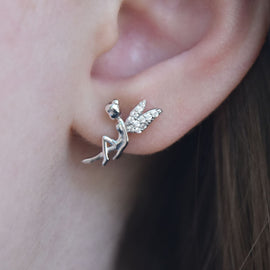 Culturesse Little Fairy Silver Stud Earrings