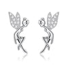 Culturesse Little Fairy Silver Stud Earrings