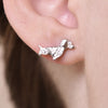 Culturesse Dachshund Diamante Stud Earrings