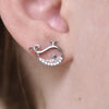 Culturesse Little Whale Diamante Stud Earrings