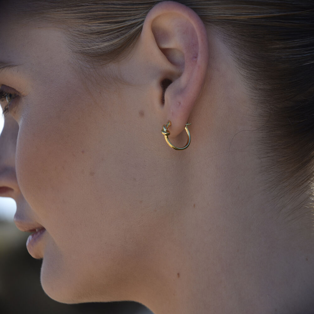 Culturesse Tie A Knot Modern Hoop Earrings (Gold Vermeil)