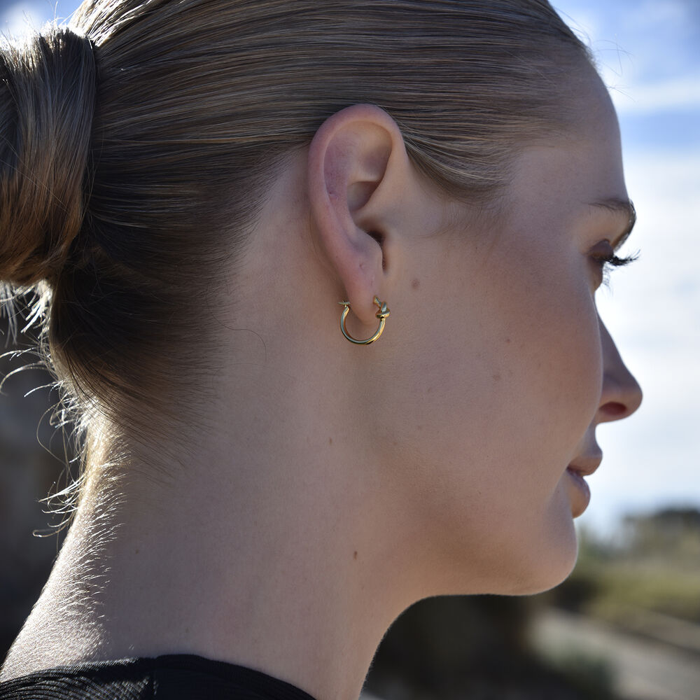Culturesse Tie A Knot Modern Hoop Earrings (Gold Vermeil)