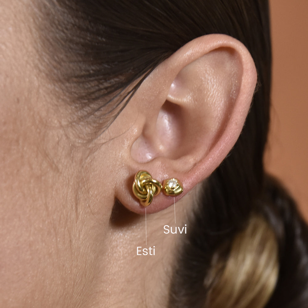 Culturesse Esti Artsy Knot Earrings (Gold Vermeil)