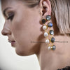 Culturesse Carolita Artisan Natural Labradorite Crystal Drop Earrings